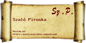 Szaló Piroska névjegykártya