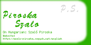 piroska szalo business card