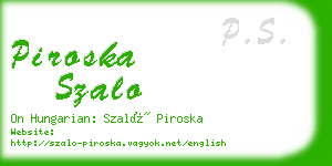 piroska szalo business card